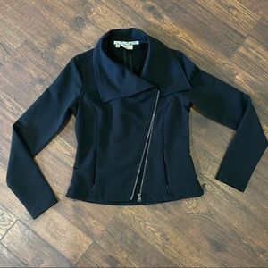 Athleta Black Asymmetrical Zip Moto Jacket S